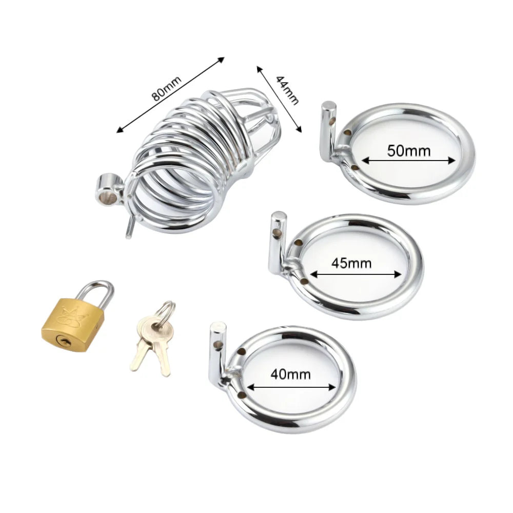 Full ring set (40mm 45mm 50mm) for stainless steel chastity cage