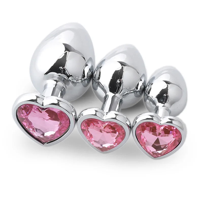 Heart Shaped Stainless Steel Anal Butt Plugs