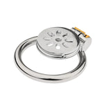 Flat Metal Chastity Cage  on a white background