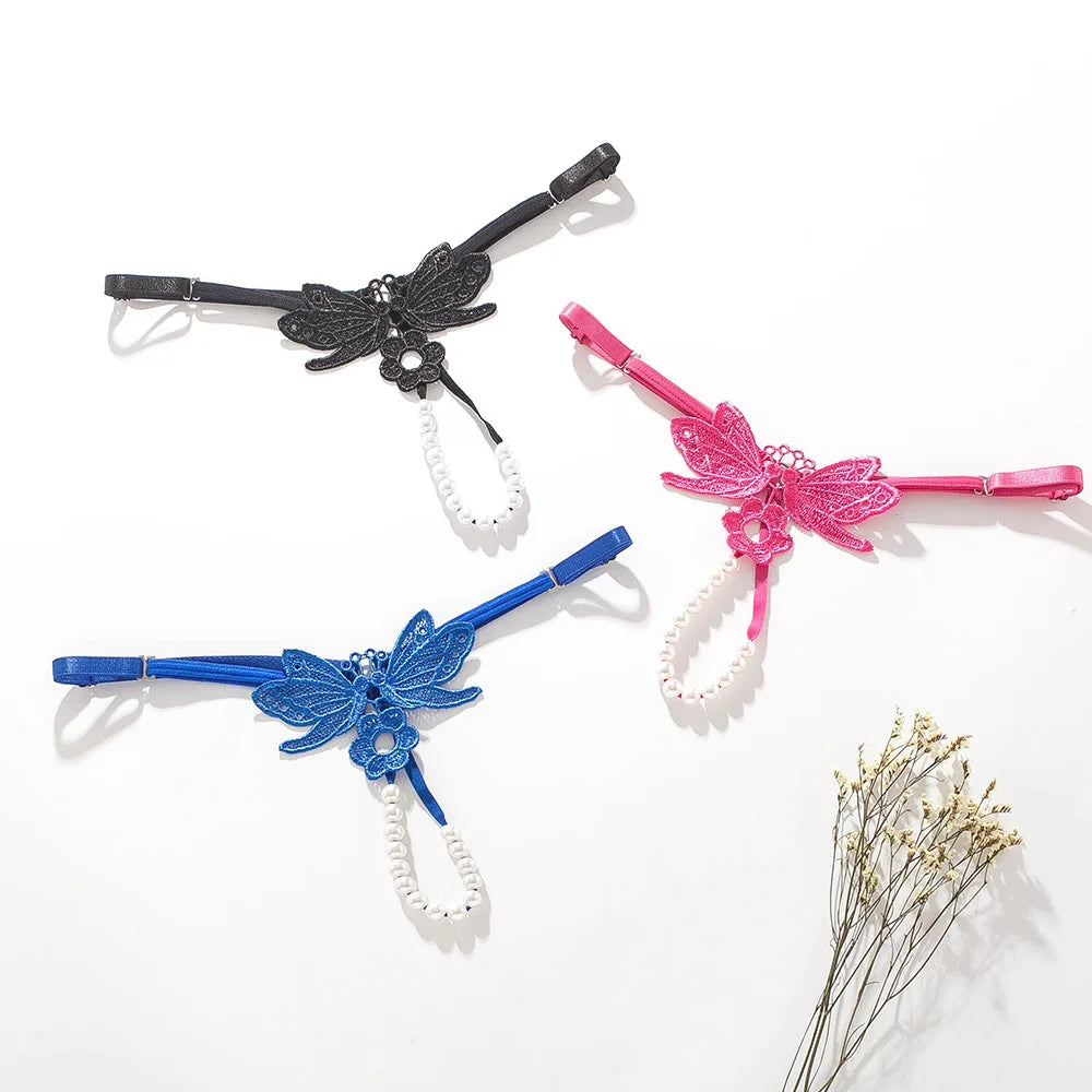 G-Strings T-Back Thong With Pearls Panty