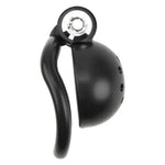 Black spherical Chastity cage with a reflective surface on a white background