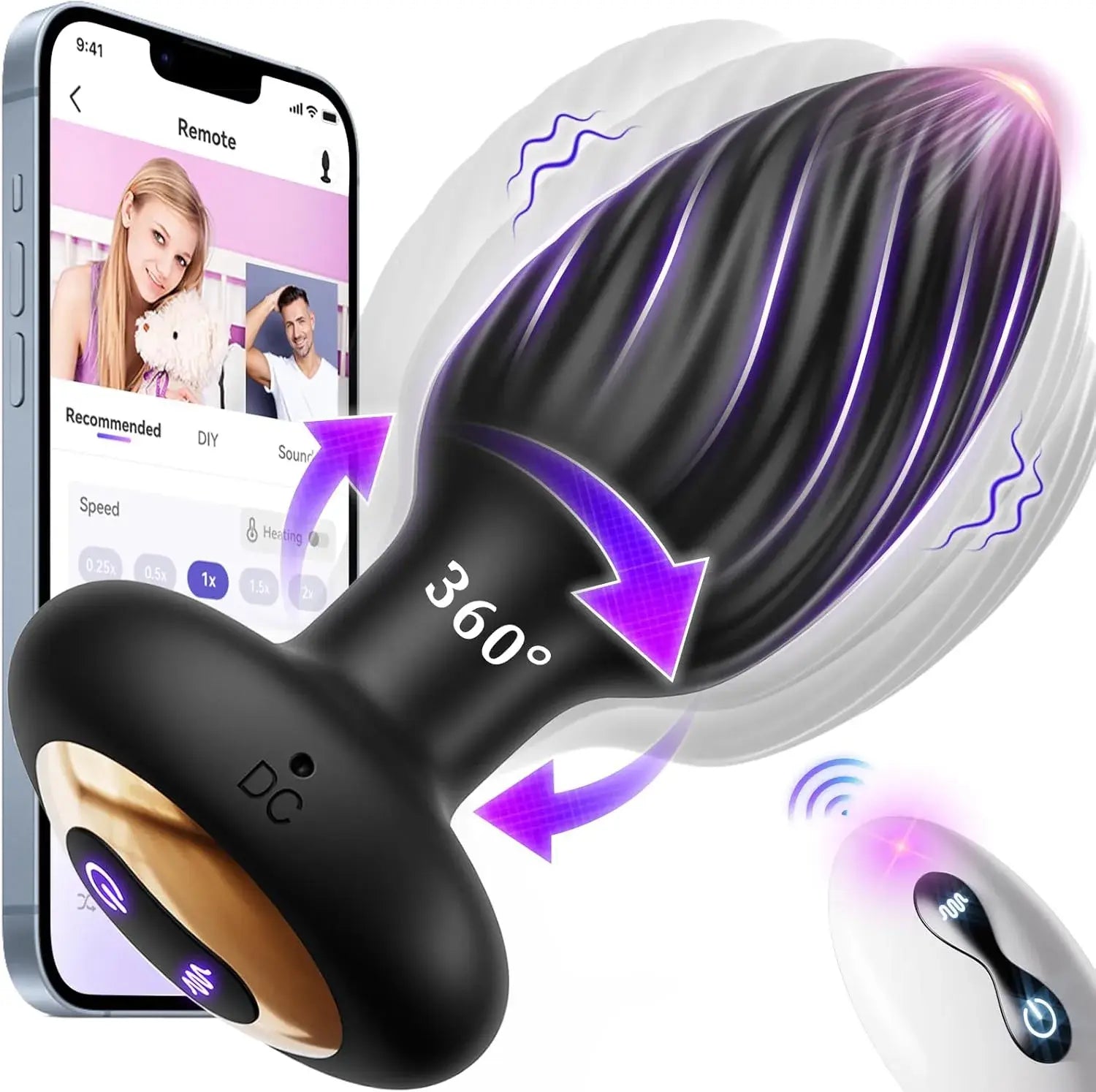 360° Rotation Prostate Massager Plug
