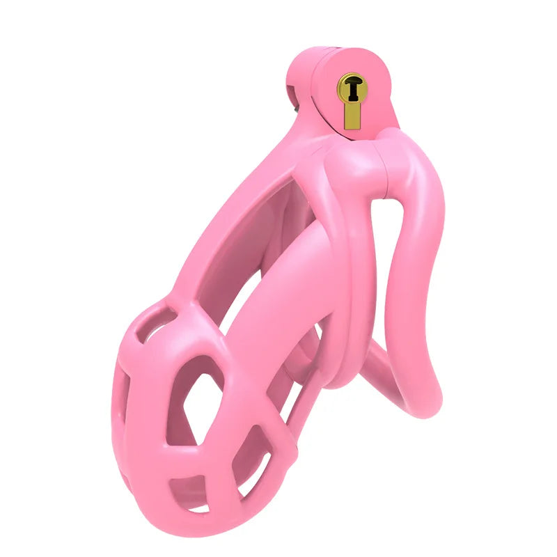 Chastita pink Cobra chastity cage small size with secure lock and smooth edges for discreet comfort