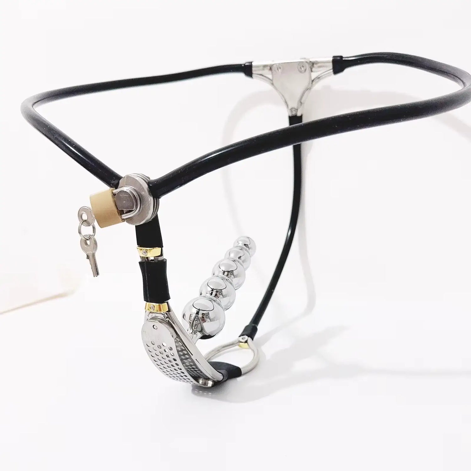 Elevate your experience beyond the ordinary? Our oversized stainless steel chastity device provides the firm hold you desire, complete with a contoured belt that encircles your midsection comfortably. Tailored for anal play fans pursuing total lockdown.